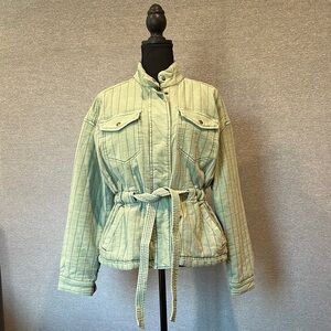 Women's Light Green Quilted Jacket